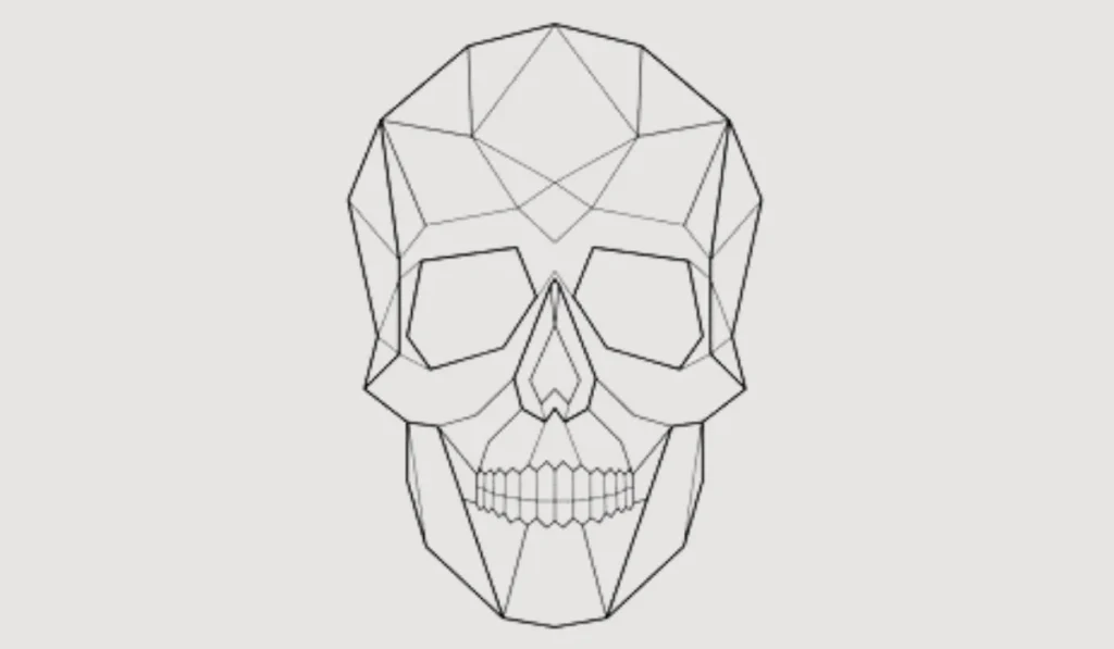 Geometric Skull Drawing