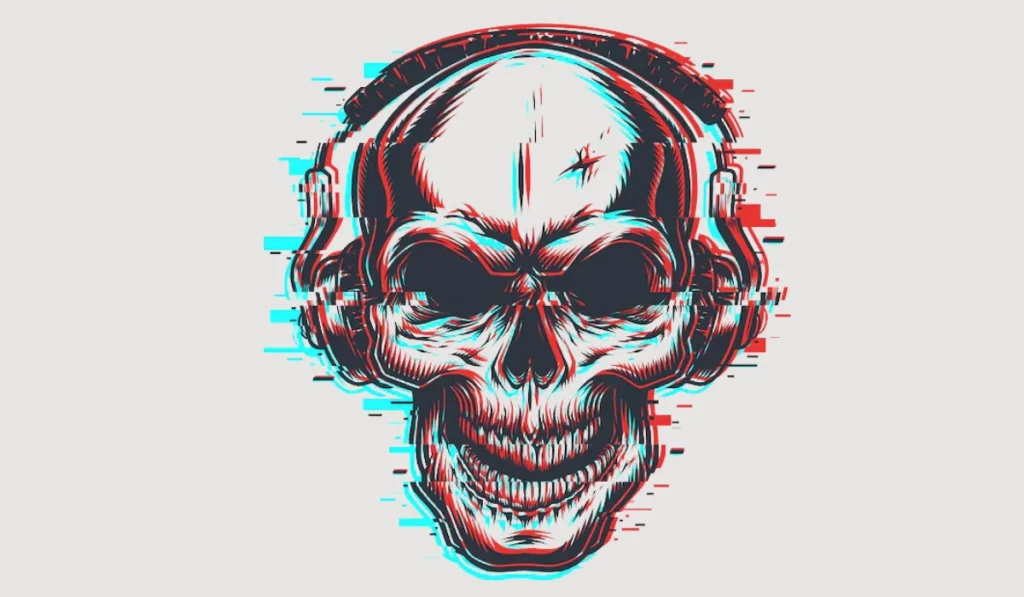 Glitch Art Skull